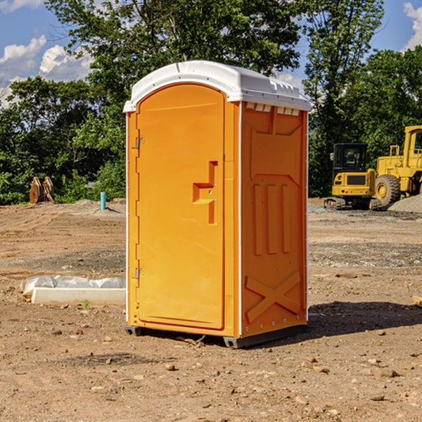 how often are the portable toilets cleaned and serviced during a rental period in Bushong KS